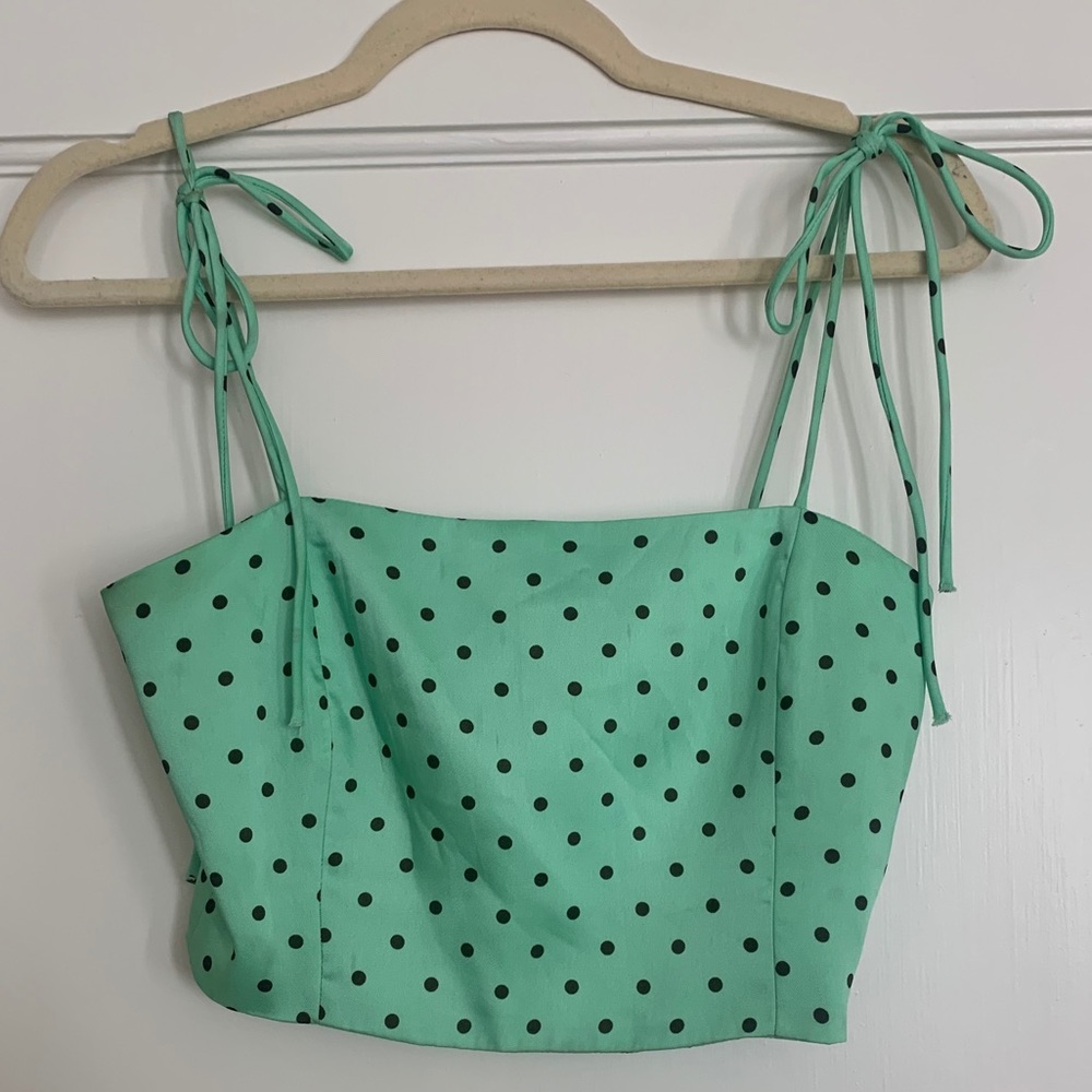 Zara Cropped Polka Dot Tank